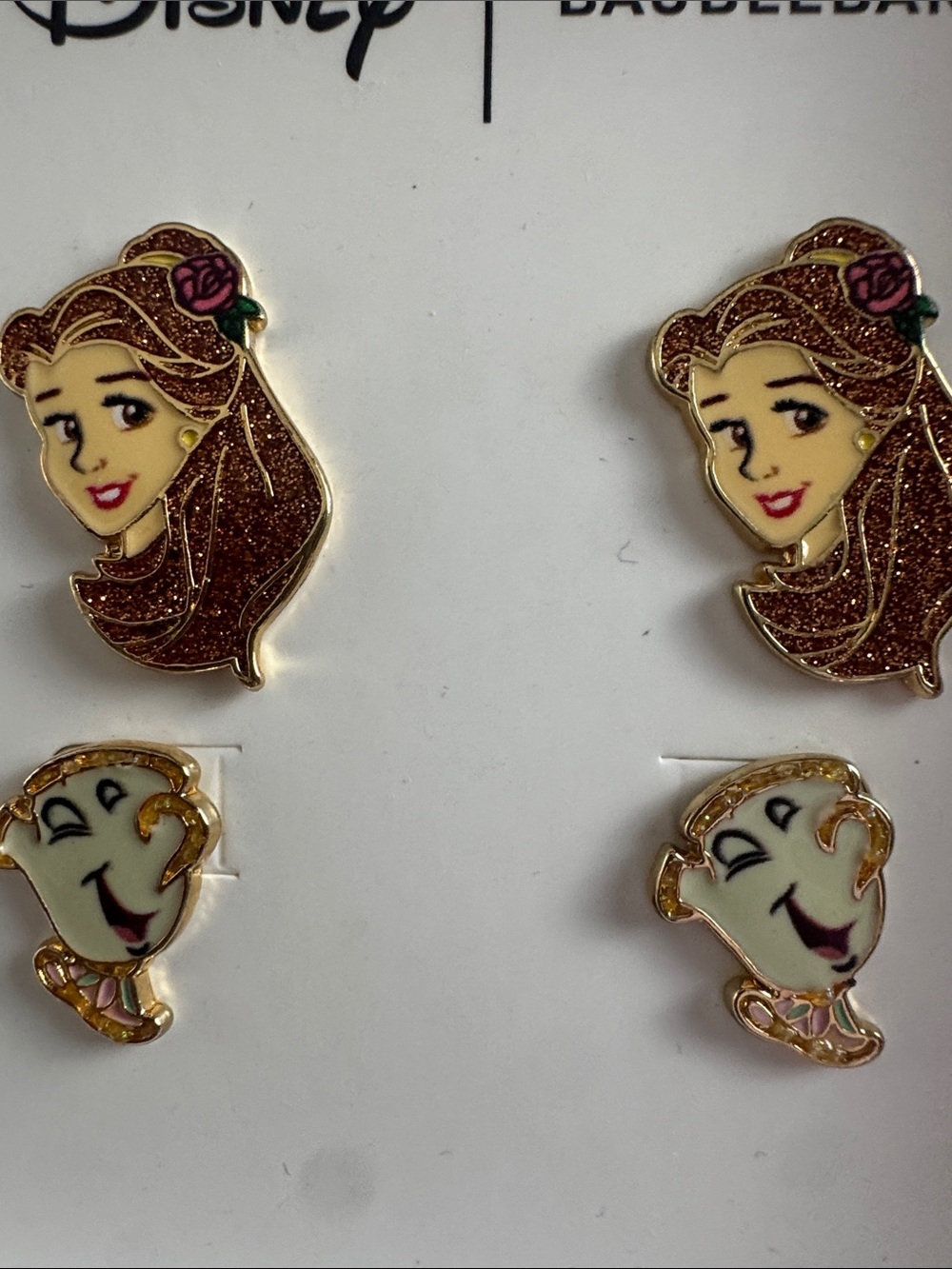 NEW Disney Belle & Chip Baublebar set of earrings Beauty and the Beast